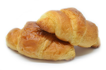 Image showing Two French croissants 