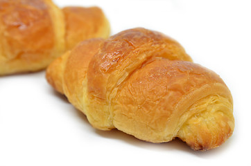 Image showing Two French croissants