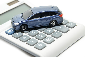 Image showing Calculator and toy car