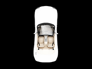 Image showing isolated white car top view