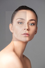 Image showing Beautiful woman changing skin beauty concept