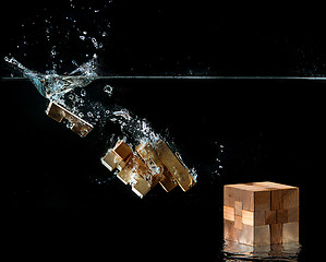 Image showing Water splash with puzzle effect