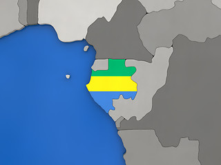 Image showing Gabon on globe