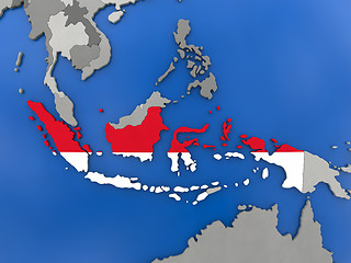 Image showing Indonesia on globe