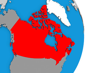 Image showing Canada on globe