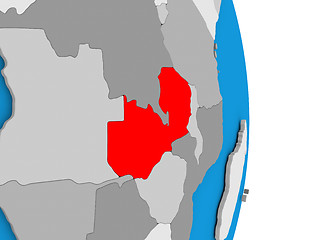 Image showing Zambia on globe