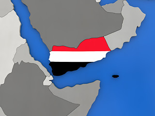 Image showing Yemen on globe