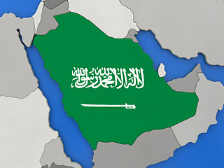 Image showing Saudi Arabia on globe