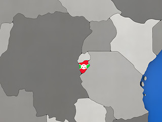 Image showing Burundi on globe