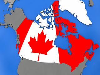 Image showing Canada on globe