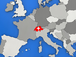 Image showing Switzerland on globe