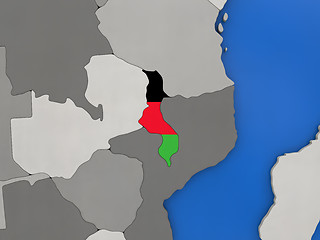Image showing Malawi on globe