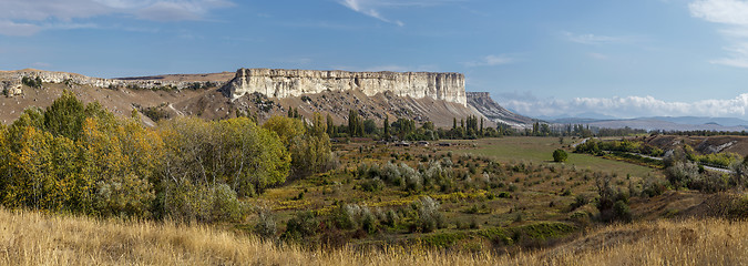 Image showing old garden amid the rocks