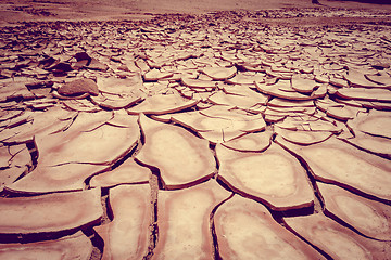 Image showing Cracked ground in Valle de la muerte desert, San Pedro de Atacam