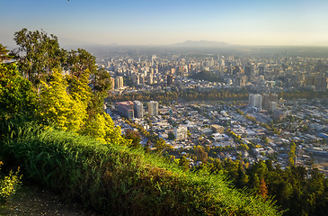 Image showing Santiago city aerial view, Chile