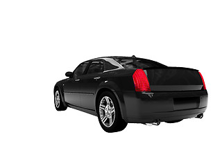 Image showing isolated black car back view 01