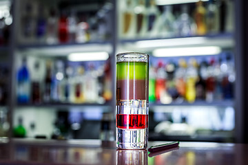 Image showing Colorful cocktail closeup