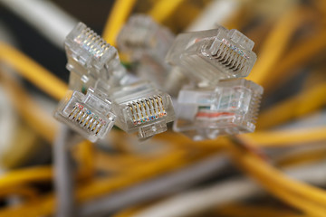 Image showing Internet Connectors RJ-45 with wires