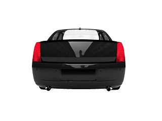 Image showing isolated black car back view 02