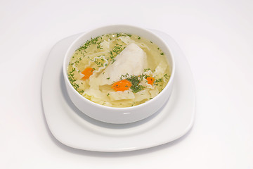 Image showing easy chicken soup, close up