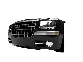 Image showing isolated black car front view 02