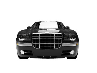 Image showing isolated black car front view 03