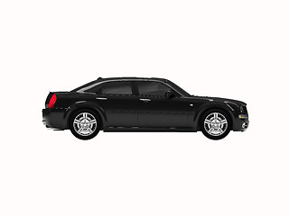 Image showing isolated black car side view