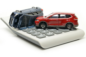 Image showing Car insurance concept with calculator