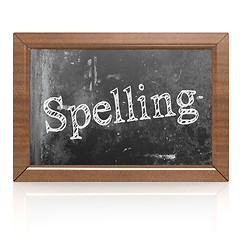 Image showing Spelling written on blackboard