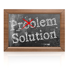 Image showing Problem and solution written on blackboard