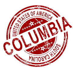 Image showing Columbia South Carolina stamp with white background