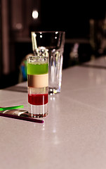 Image showing Colorful cocktail closeup