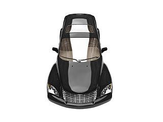 Image showing isolated black american car front view 03