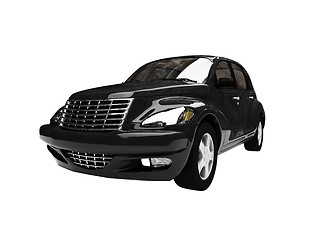 Image showing isolated black american car front view 06