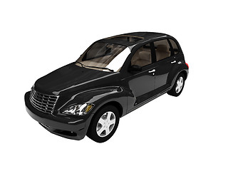 Image showing isolated black american car front view 05