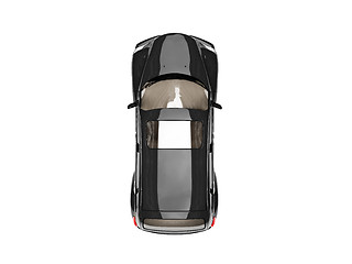 Image showing isolated black american car top view