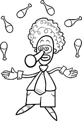 Image showing clown juggler coloring book