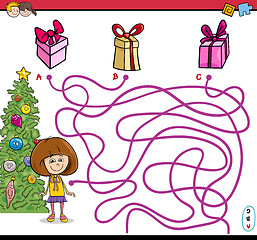 Image showing christmas path maze game