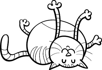 Image showing happy cat coloring page