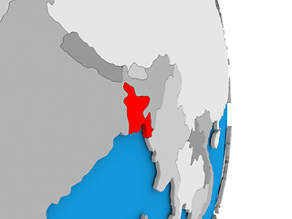 Image showing Bangladesh on globe