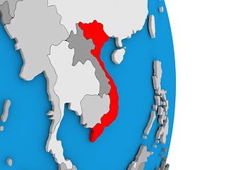 Image showing Vietnam on globe