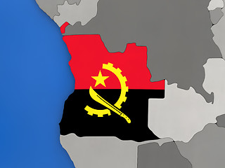 Image showing Angola on globe