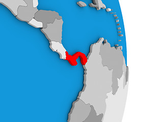 Image showing Panama on globe