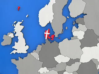 Image showing Denmark on globe