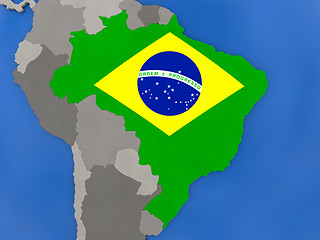 Image showing Brazil on globe