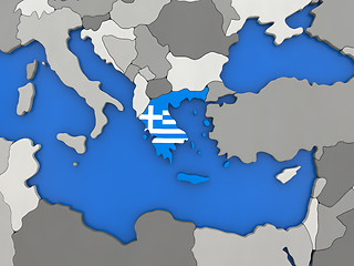 Image showing Greece on globe