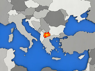 Image showing Macedonia on globe