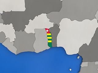 Image showing Togo on globe