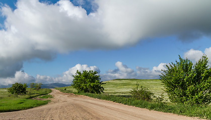 Image showing Beautiful landscape of steppe road