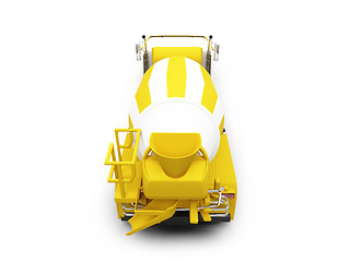 Image showing Concrete mixer isolated back view with clipping path